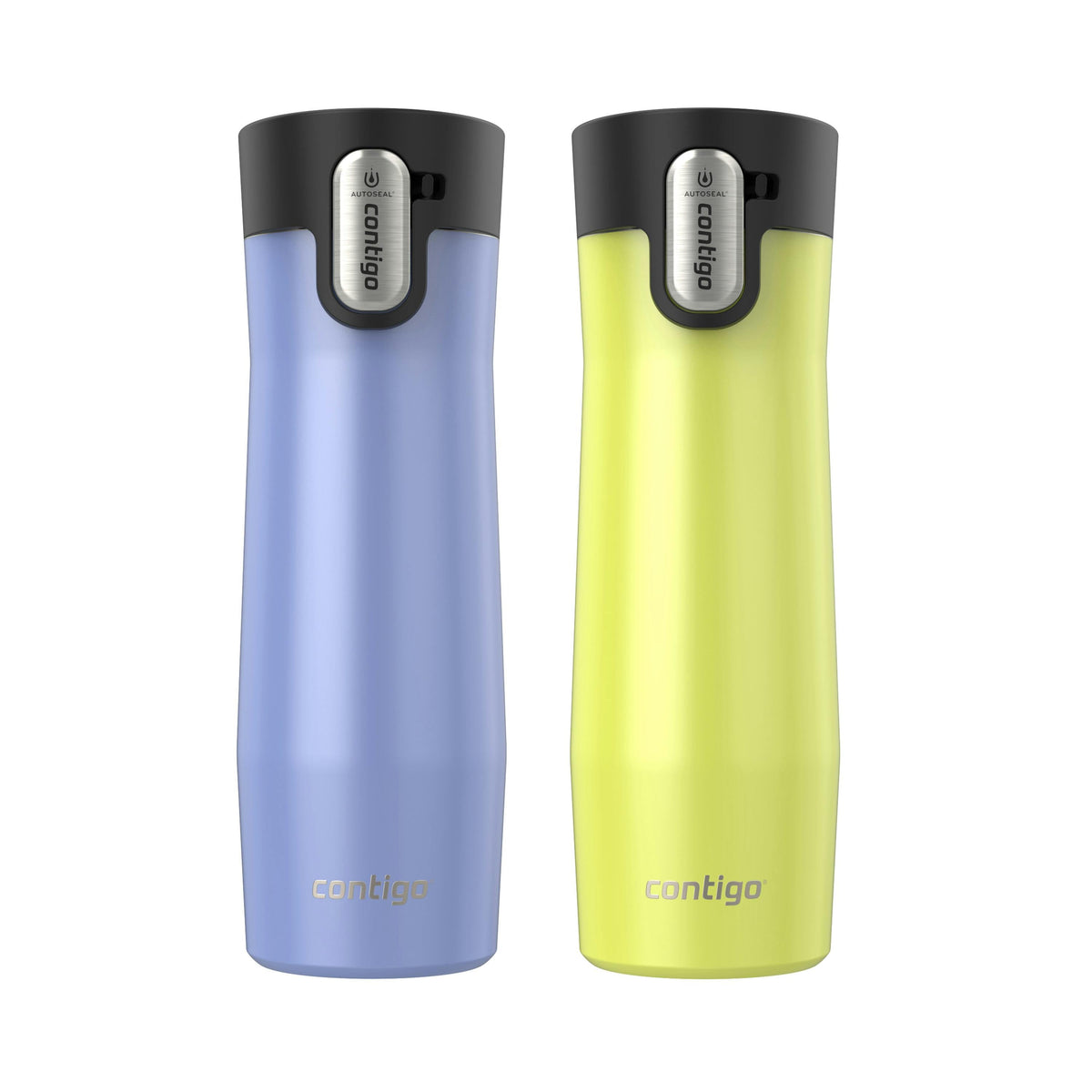 AUTOSEAL West Loop Vacuum-Insulated Stainless Steel Travel Mug with Easy-Clean Lid, 20 oz, 2-Pack