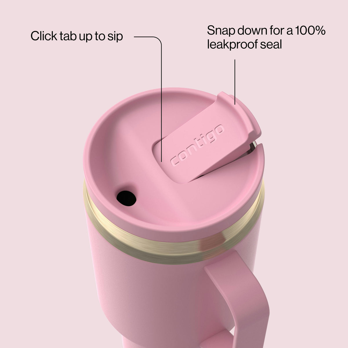 30 oz SnapSeal Tumbler (w/ Straw & Handle)